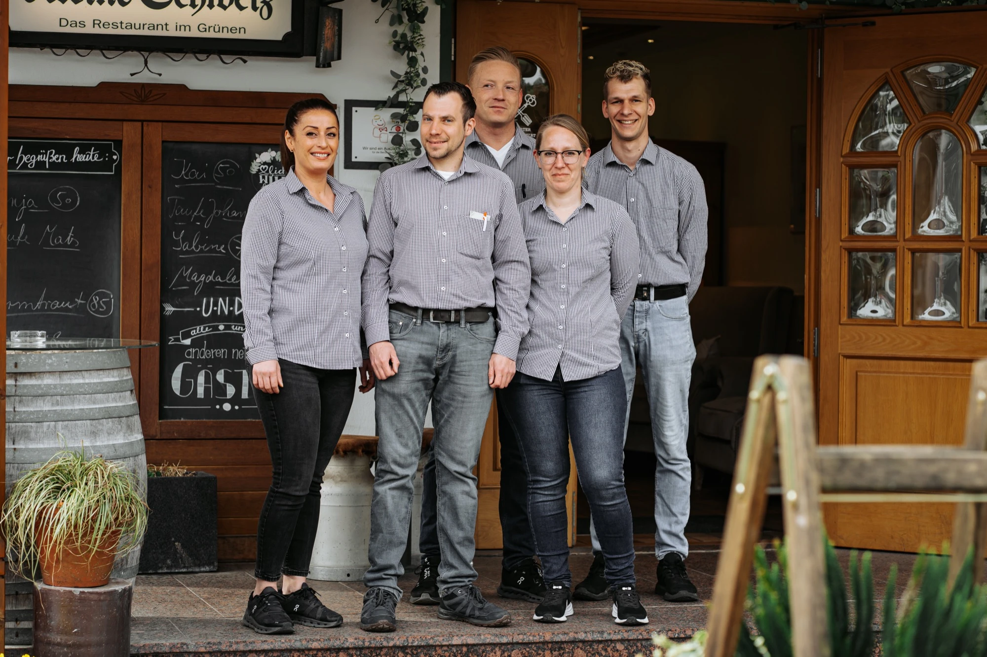 Team am Eingang